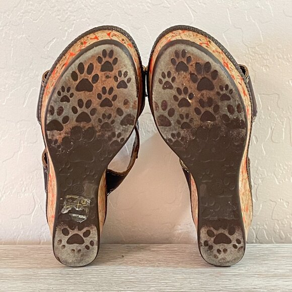 Spring Step L'artiste Bonita Sandals 6 Platform Wedge Dragonfly Leather Colorful - Picture 9 of 11